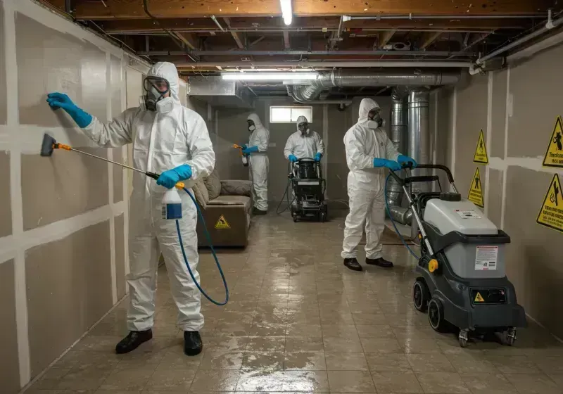 Basement Moisture Removal and Structural Drying process in Highland, AR